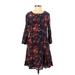 Amour Vert Casual Dress - DropWaist: Blue Floral Dresses - Women's Size X-Small