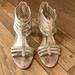 Nine West Shoes | Nine West Richesse Snake Skin Print Heels | Color: Cream/Tan | Size: 7