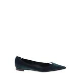 Manolo Blahnik Flats: Blue Solid Shoes - Women's Size 38 - Pointed Toe