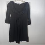 J. Crew Dresses | J Crew Ruffled Neck Empire Waist Dress Size Xs | Color: Black | Size: Xs