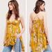 Free People Dresses | Free People Mirage Floral Mini Dress Tunic Size Large L Yellow Woman’s Summer | Color: Gold/Green | Size: L
