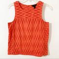 J. Crew Tops | J Crew Chevron Eyelet Sleeveless Crewneck Cotton Shell Blouse Coral Orange | Color: Orange | Size: 4