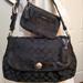 Coach Bags | Coach Black Canvas Shoulder Bag With Matching Wristlet In Great Condition! | Color: Black | Size: Os