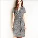 Anthropologie Dresses | Maeve Anthropologie Faux Wrap Gray White Surplice Bodycon Dress Size Sma | Color: Black/White | Size: S