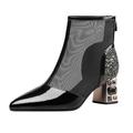 CreoQIJI Fashion Women Casual Shoes High Heels Slip On Shoes Comfortable Casual Shoes Slipper Women Shoes Summer Elegant, black, 2/2.5 UK