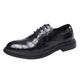 LOSVIP Mens Shoes Classic Business Leather Shoes Fashion Retro Casual Pattern Lace Up Leather Shoes Mens Shoes Slip on Casual Leather (Black, 10)