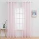 MIULEE Sheer Curtains Voile Moroccan Style Translucent Embroidered Sheer Window Curtains Draperies for Bedroom Eyelet Top Voile Polyester Decor for Living Room Nursery 2 Panels 55"Wx102"L Morocco Pink