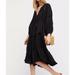 Free People Dresses | Free People Black Long Sleeve Tiered Hem Endless Summer In The Moment Midi Dress | Color: Black | Size: Xs