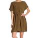 Madewell Dresses | Madewell J8573 Downtown Tie Back Weathered Olive Drapey Swing T-Shirt Dress Xs | Color: Red | Size: Xs