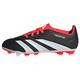 adidas Predator Club Flexible Ground Football Boots Sneaker, Core Black/Cloud White/Solar Red, 2 UK Child