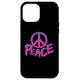 Hülle für iPhone 15 Pro Max World Peace Zeichen Retro Rückwurf Hippie Lila Rosa Geschenk