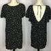 Zara Dresses | New Zara Sz Xs Mini Shift Dress Black W/White Star Ruffle Sleeve Back V Neck | Color: Black/White | Size: Xs