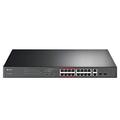 TP-Link Professional High Power 16-Port 10/100Mbps + 2-Port Gigabit Rackmount Switch with 16-Port PoE+, Plug and Play, with PoE Transmission for Surveillance up to 250 m(TL-SL1218MP)