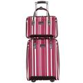 NESPIQ Business Travel Luggage Oxford Cloth Luggage Wear Resistant Code Lock Luggage Suitcase Stripe 2-Piece Trolley Case Light Suitcase (Color : A, Size : 2 Piece)