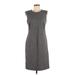 Banana Republic Casual Dress - Midi: Gray Solid Dresses - Women's Size 8