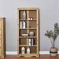Corona Low Small Bookcase with 2/3/4 Shelf Solid Pine Wood Storage Cupboard Unit for Living Room Office Bedroom Furniture (5 Tier)