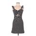 Vero Moda Casual Dress - Mini V Neck Sleeveless: Black Polka Dots Dresses - Women's Size Medium