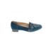 Alex Marie Flats: Slip On Chunky Heel Casual Teal Shoes - Women's Size 6 1/2 - Almond Toe