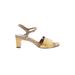 Chie Mihara Heels: Gold Solid Shoes - Women's Size 39 - Open Toe