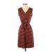 SOHO Apparel Ltd Casual Dress - Wrap: Red Marled Dresses - Women's Size Medium Petite