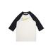 Nike 3/4 Sleeve T-Shirt: Ivory Color Block Tops - Kids Boy's Size Medium