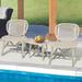 3 Pieces Wicker Outdoor Patio Conversation Set, Table with Open Shelf and Lounge Chairs Set for Balcony Garden Yard