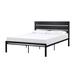 Full Size Bed, Stylish Metal Frame, Slatted Panel Headboard