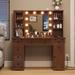 43'' Makeup Vanity Desk 6 Drawers & 2 Cabinets Charging Station