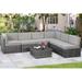 AECOJOY 7 Pieces Outdoor Sectional Sofa Wicker Rattan Conversation Set