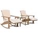 Adjustable Outdoor Wicker Double Rocking Chair with Coffee Table, Suitable for Backyard, Garden, Poolside