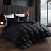 Luxury Pinch Pleat Cal King Medium Warmth Goose Down Comforter All Season, Down-Proof Cover Feathers Down Bedding Duvet Insert