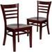 Wooden Slat Back Restaurant Chair (Set of 2)