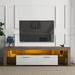20 minutes quick assembly, simple modern TV stand with the toughened glass,shelf Floor cabinet,with LED Color Changing Lights