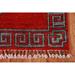 Red Geometric Kazak Oriental Runner Rug Hand-Knotted Wool Carpet - 2'7" x 14'10"
