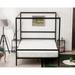 Black Canopy Bed Frame Full with Headboard, 10 Inch Metal Platform Bed Full with 4 Posters, No Box Spring Needed