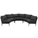 3 Piece Curved Outdoor Set,All Weather Sectional Sofa with Cushions - 119.3''x59.4''x17.7''