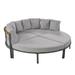 Modern 4-piece Round Outdoor Patio Furniture Set with All-Weather Metal Sectional Sofa and Plush Cushions
