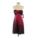 Jump Apparel by Wendye Chaitin Cocktail Dress - Party Open Neckline Sleeveless: Burgundy Dresses - New - Women's Size 3