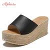 Aphixta Sommer Frau Schuhe Plattform Keil Hausschuhe Strand High Heels Frauen Slipper Damen Schuhe Kork Gold Ferse Flip Flop Sandalen