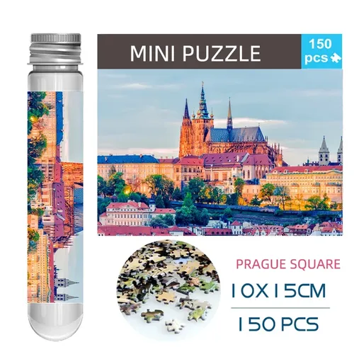 150 Stück Mini Reagenzglas Puzzles Prag Quadrat Dekompression Lernspiel zeug Landamark Puzzle