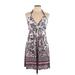 Becca by Rebecca Virtue Cocktail Dress - A-Line Plunge Sleeveless: Purple Dresses - Women's Size Large