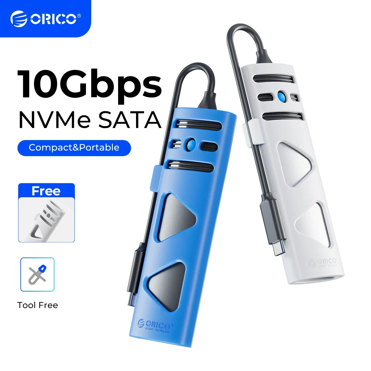ORICO Tragbares M2-SSD-Gehäuse NVME SATA Dual Protocol Werkzeugloses M.2 SSD-Gehäuse Externes NVME PCIE NGFF SATA SSD-Gehäuse Image