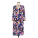 Bella Flore Casual Dress: Purple Graphic Dresses - Women's Size Medium