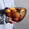 Large Household Solid Color Storage Basket Black Table Decor Metal Dish Kitchen Fruit Bowl Food