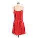 Parker Casual Dress - Mini Scoop Neck Sleeveless: Red Solid Dresses - Women's Size Small