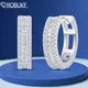 D Color VVS All Moissanite Hoop Earrings for Women Lab Diamond 925 Sterling Silver 18K White Gold