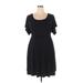 Torrid Casual Dress - Mini Scoop Neck Short sleeves: Black Solid Dresses - Women's Size 5X Plus