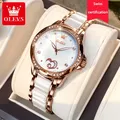 New Fashion OLEVS Luxury Brand Women Mechanical Watch Ceramics Watch Strap Automatic Mechanical
