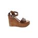 Steve Madden Wedges: Brown Solid Shoes - Women's Size 39 - Open Toe