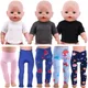 Doll Tights Leggings T-shirt For American 18Inch Girl Boy& 43cm Born Baby Doll Clothes
